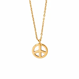 Peace Sign Gold Necklace