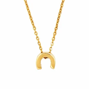 Horseshoe Pendant Gold Necklace