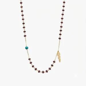 Red Bead Feather Necklace