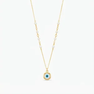 Evil Eye Necklace with Pearl Accents