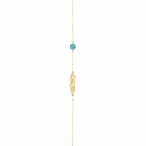 Feather Bracelet with Turquoise Accent